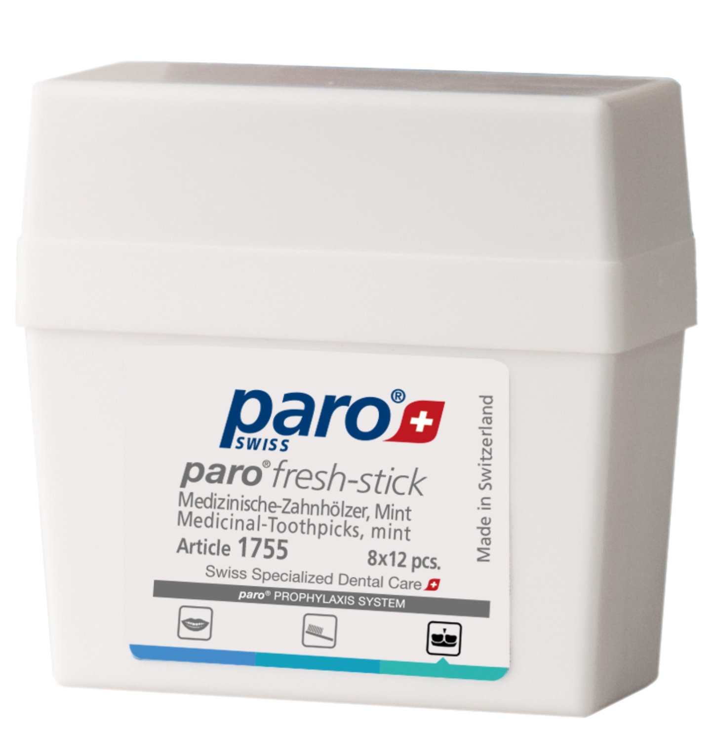Зубочистка медицинская Paro Swiss с ментолом paro fresh-sticks, 96 шт. (7.1755) - Фото 1