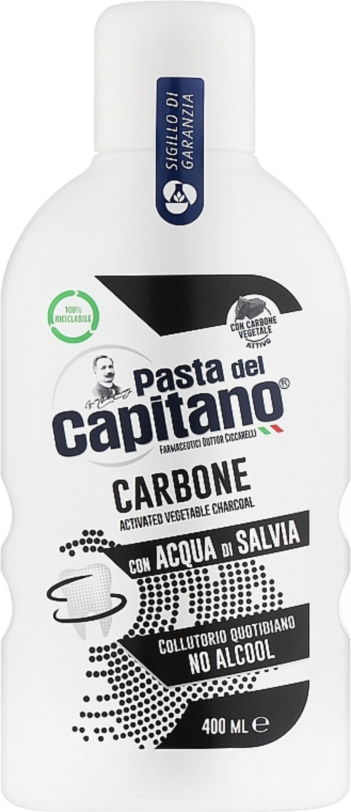 Ополаскиватель для полости рта Pasta Del Capitano Carbone 400 мл (PMWC400) - Фото 1