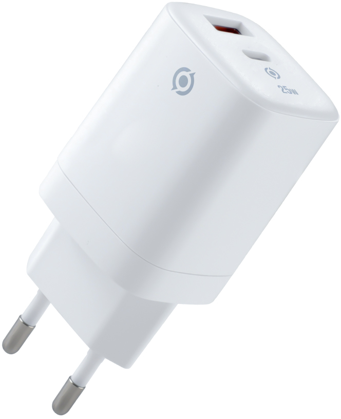 Сетевое зарядное устройство Piko 25W GaN USB-C PD+USB-A QC 3.0 White (TC-PD252) (1283126623592) - Фото 1