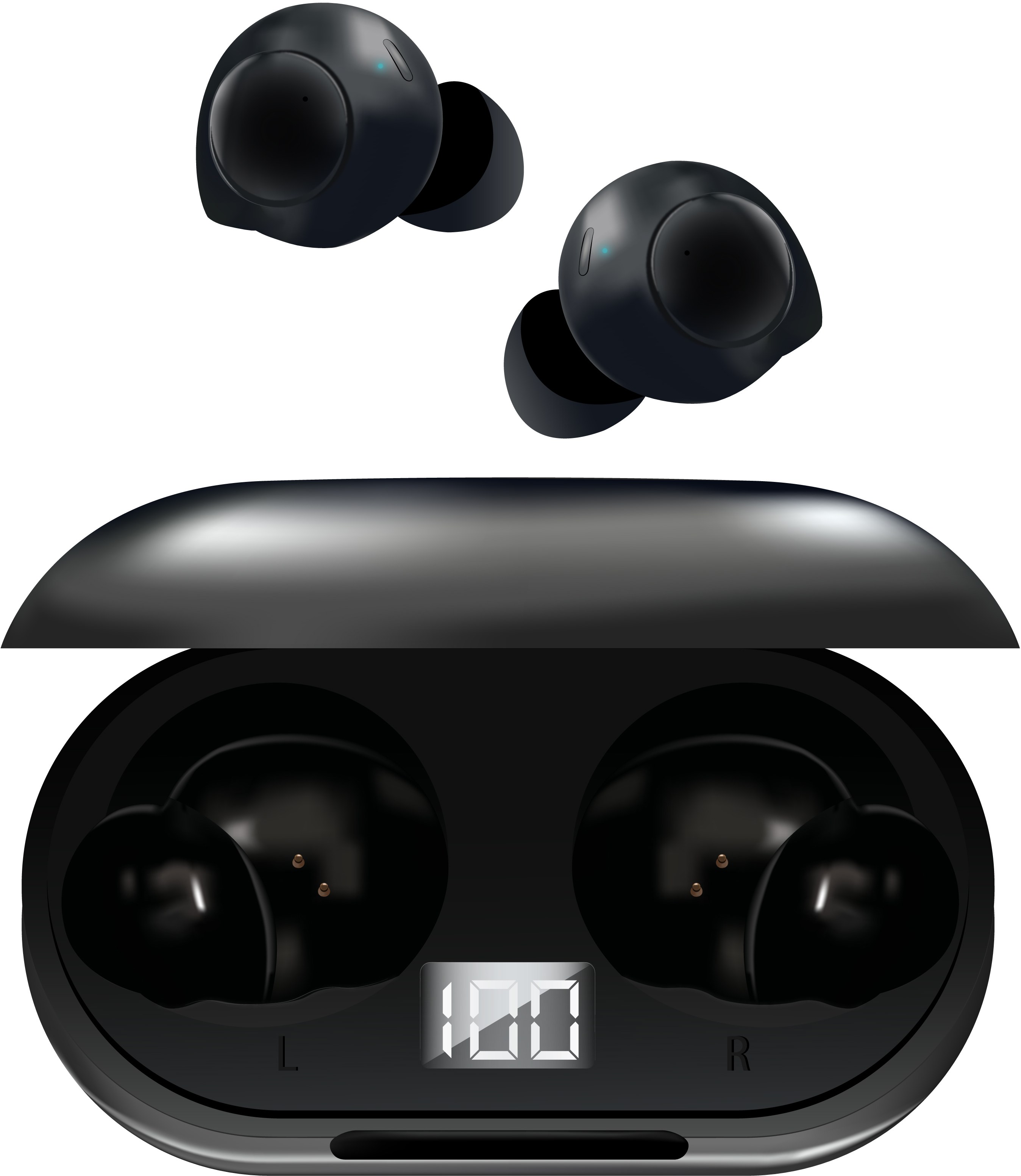 Наушники вкладыши беспроводные TWS Piko MusicBox Black (1283126583414) - Фото 1