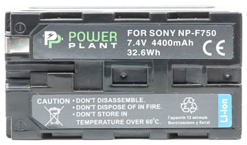 Аккумулятор для фотокамеры PowerPlant Sony LED NP-F750 4400mAh (DV00DV1366) - Фото 1