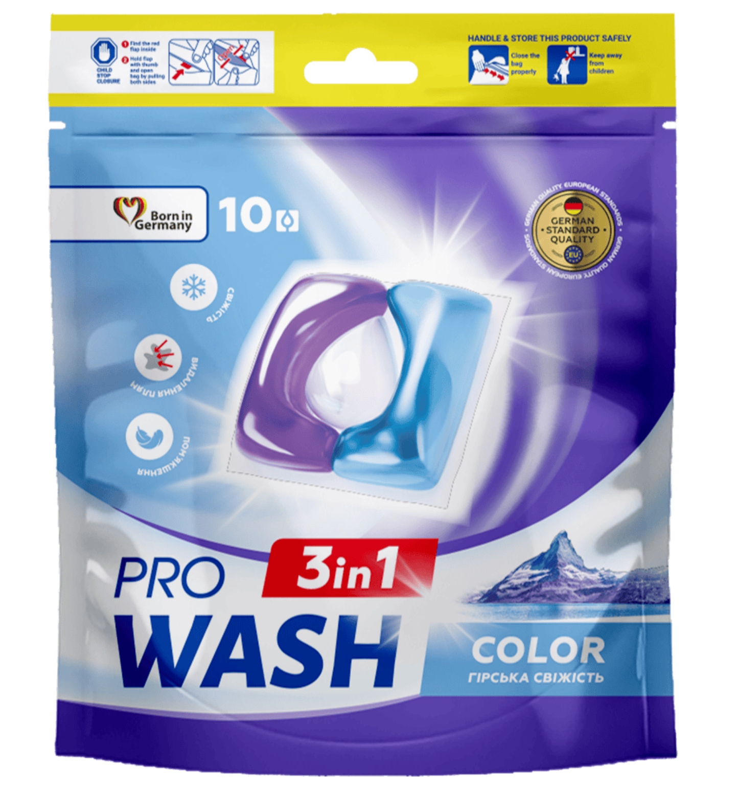 Капсулы для стирки ProWash Горная свежесть 10 шт - Фото 1