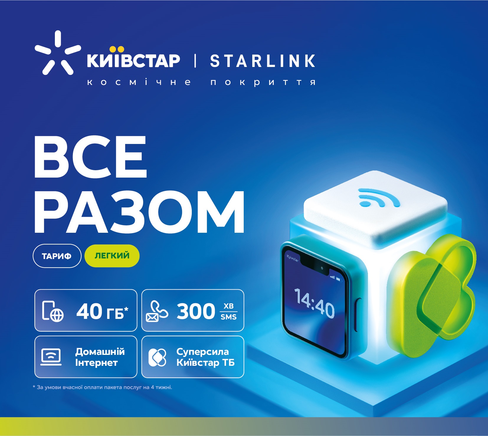 Стартовий пакет Kyivstar Все разом Легкий - Фото 1