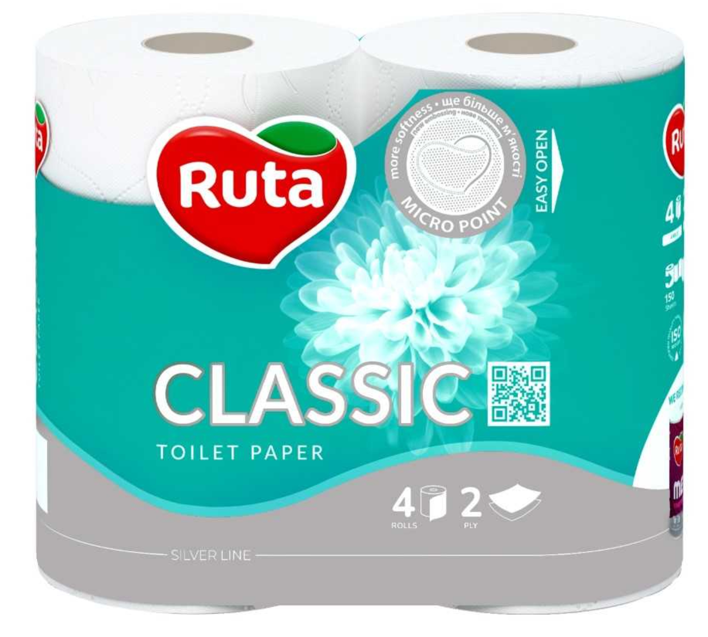 Туалетная бумага Ruta Classic 2 слоя 4 рулона Белая (4820023740044) - Фото 1