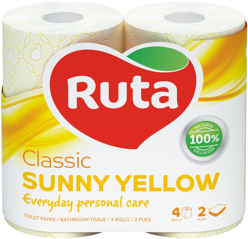 Туалетная бумага Ruta Classic 4 рулона Желтая (4820023748835) - Фото 1