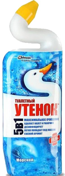 Средство для чистки унитаза SC Johnson Туалетный утенок 5 в 1 Морской 500 мл (4823002000719) - Фото 1