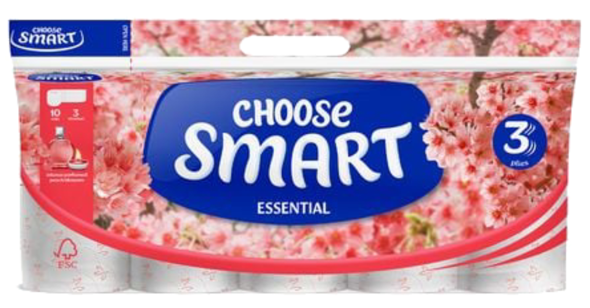Туалетная бумага Smart ESENTIAL Персик 3 слоя, 10 рул. по 14,4м - Фото 1