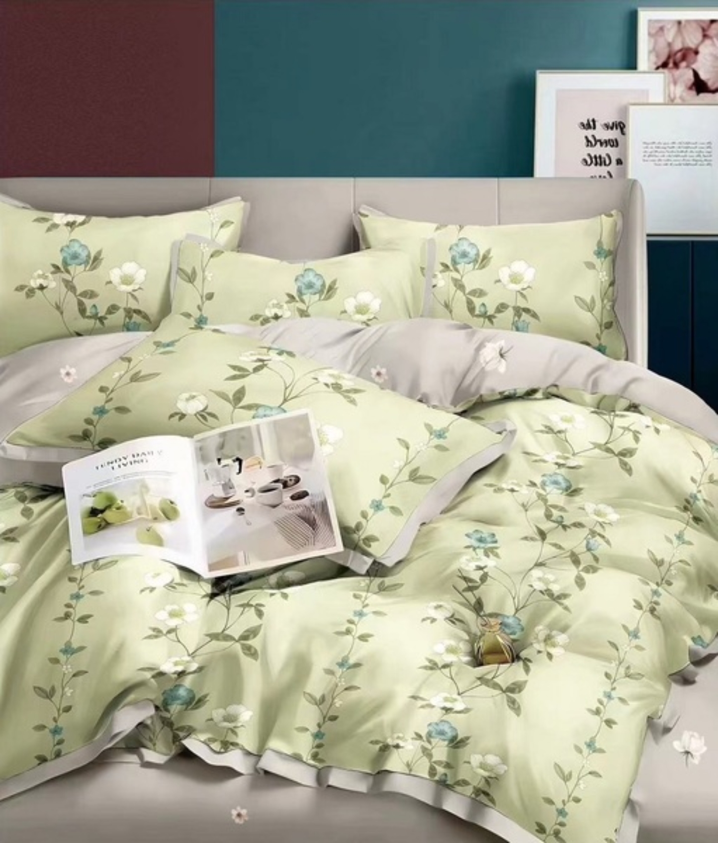 Комплект постельного белья SOHO Elle 200х230 Flower Olive Grey (A130211) - Фото 1
