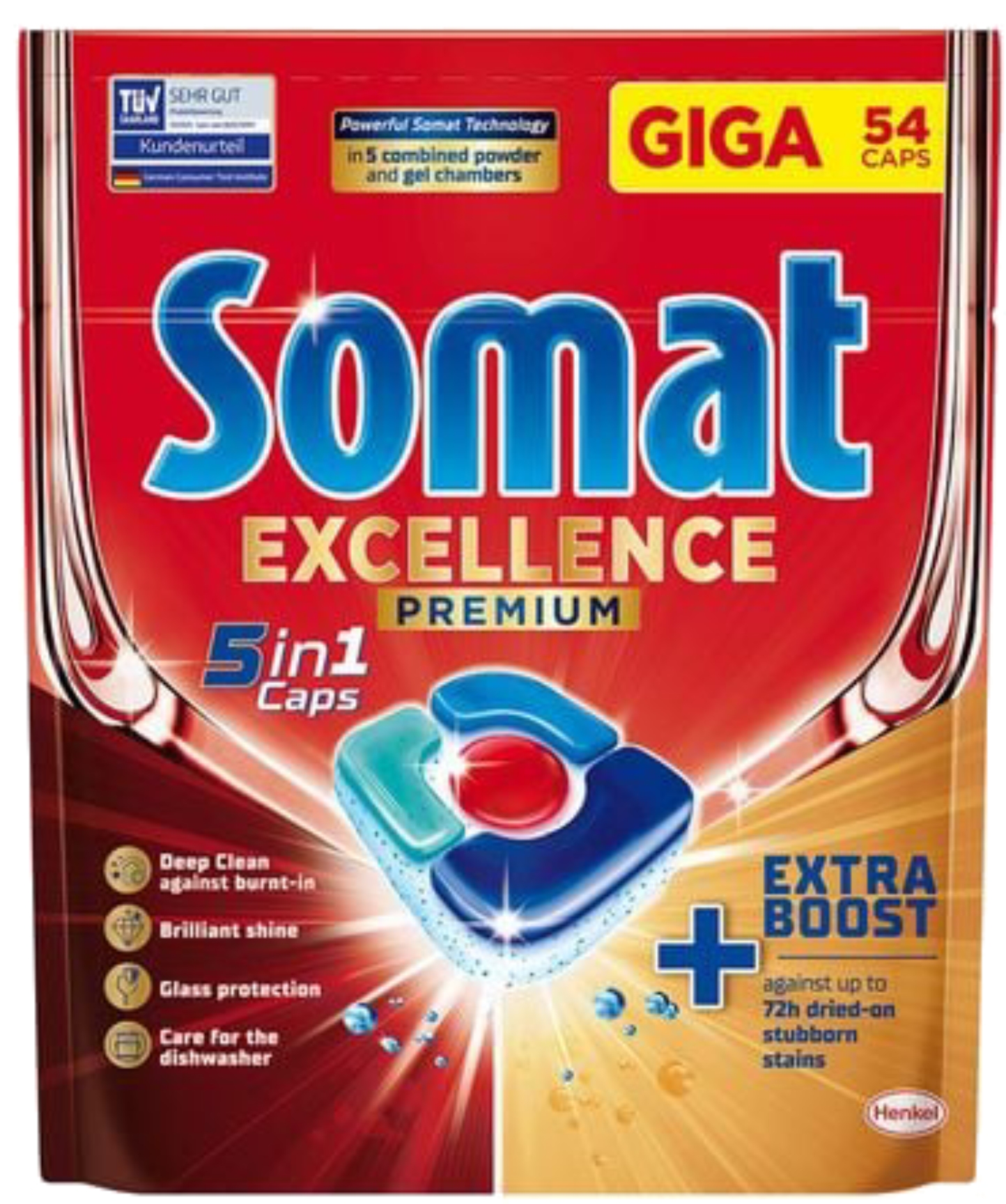 Таблетка для посудомоечной машины Somat Exellence 5-в-1, 54 шт - Фото 1