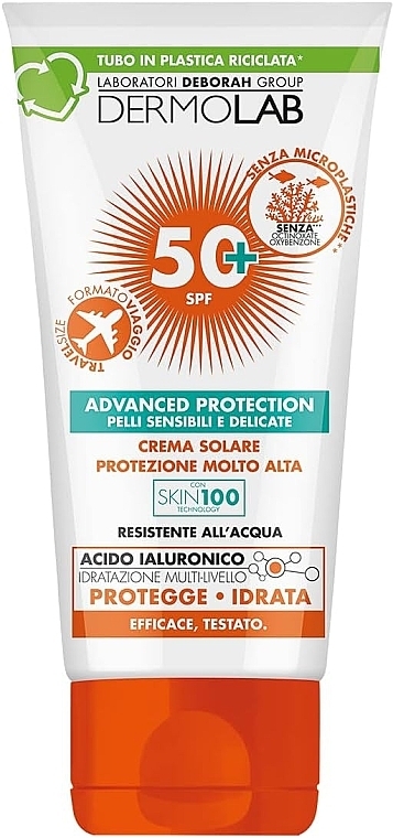 Засіб для засмаги DERMOLAB крем для обличчя та тіла SPF 50+ для чутливої та делікатної шкіри 50 мл (8009518491937) - Фото 1