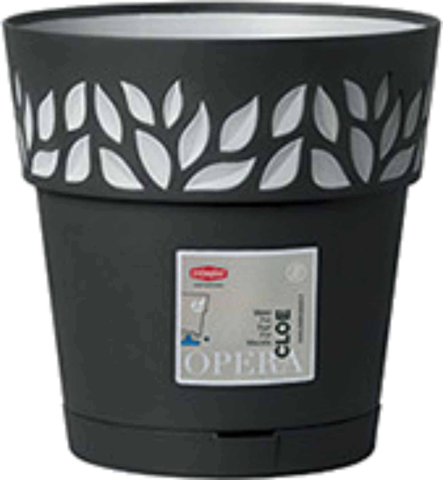 Вазон Stefanplast OPERA Cloe 15x15 см графит/св.серый 94003 - Фото 1