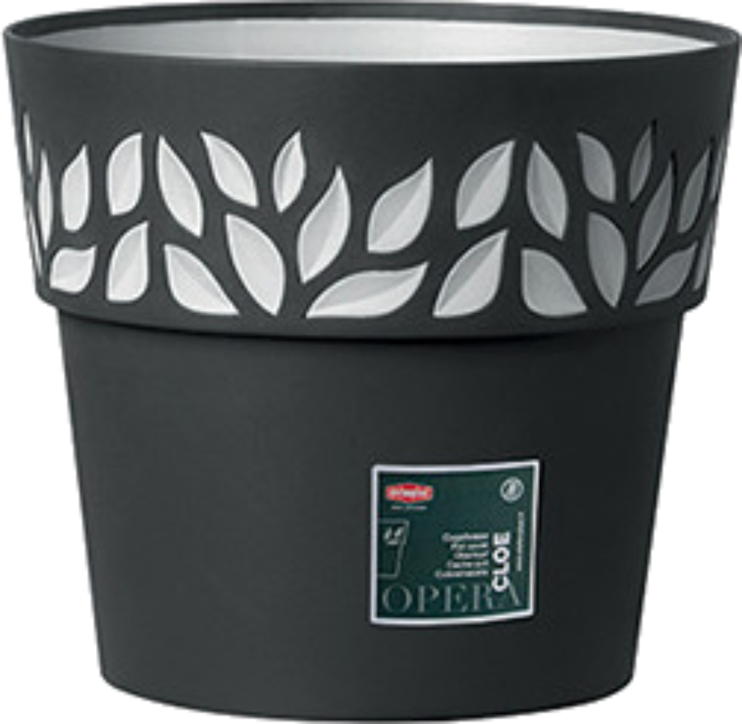 Вазон Stefanplast OPERA Cloe 25x22 см графит/св.серый 94303 - Фото 1