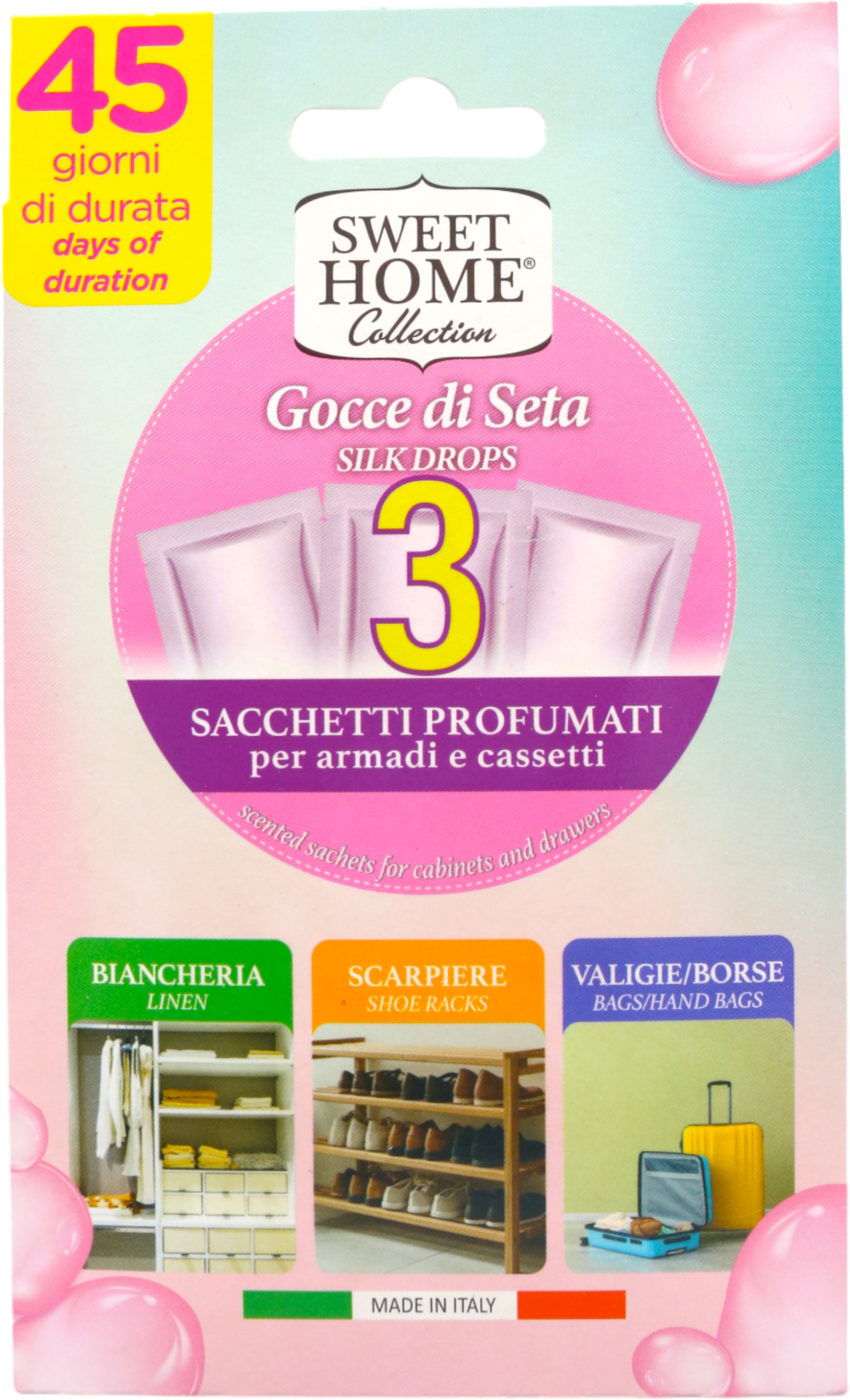 Ароматическое саше Sweet Home НЕЖНОСТЬ ШЕЛКА 3 шт. (SHCFPSD3) - Фото 1