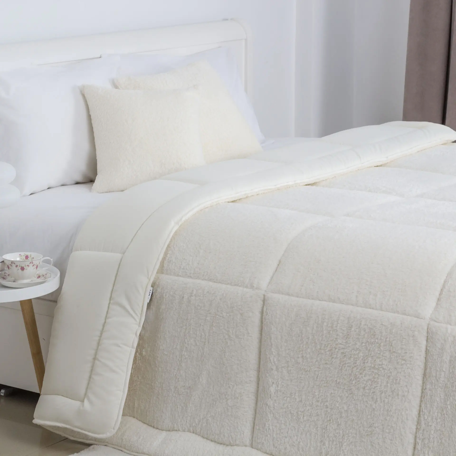 Ковдра демісезонна двоспальна євро ТЕП TEDDY 200х210 см Молочний (1-05209_35048) - Фото 1