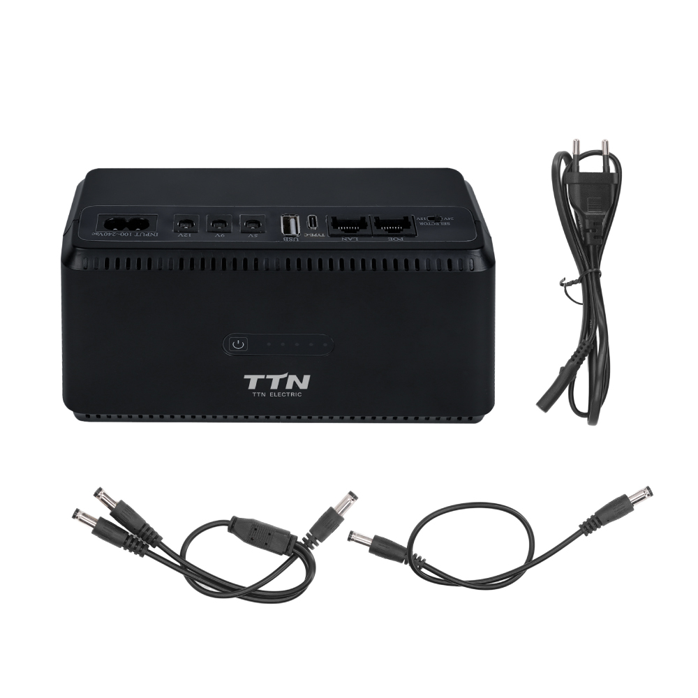 Источник бесперебойного питания TTN DCL-36W 20000mAh LiFePo4 Type-C + PoE Black (1283126598449) - Фото 1