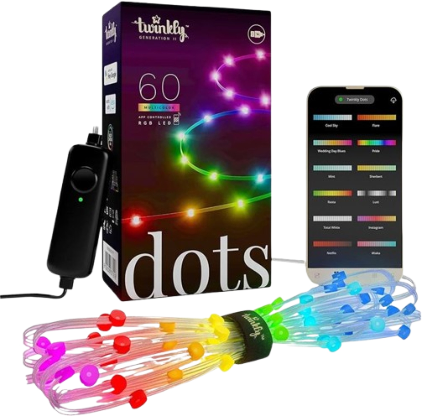 Гирлянда фигурная Twinkly Dots Lights RGB 60 IP20 3м (TWD060STP-T) - Фото 1