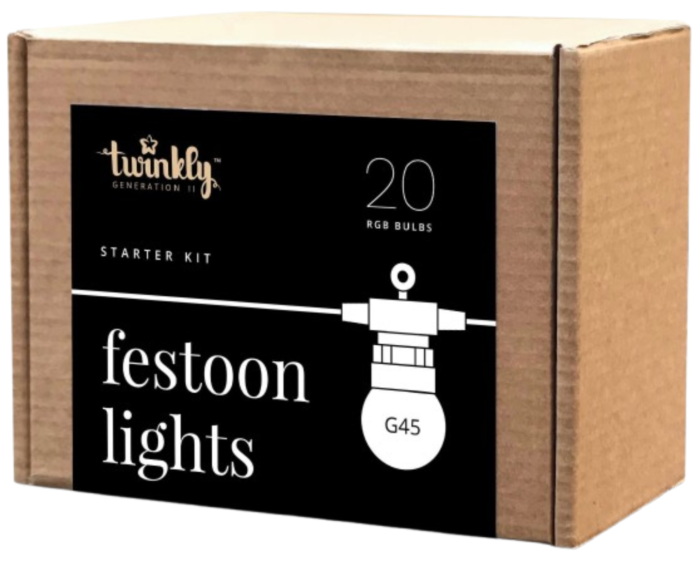 Гирлянда линейная Twinkly Festoon RGB 20 G45 IP44 10м (TWF020STP-BEU) - Фото 1