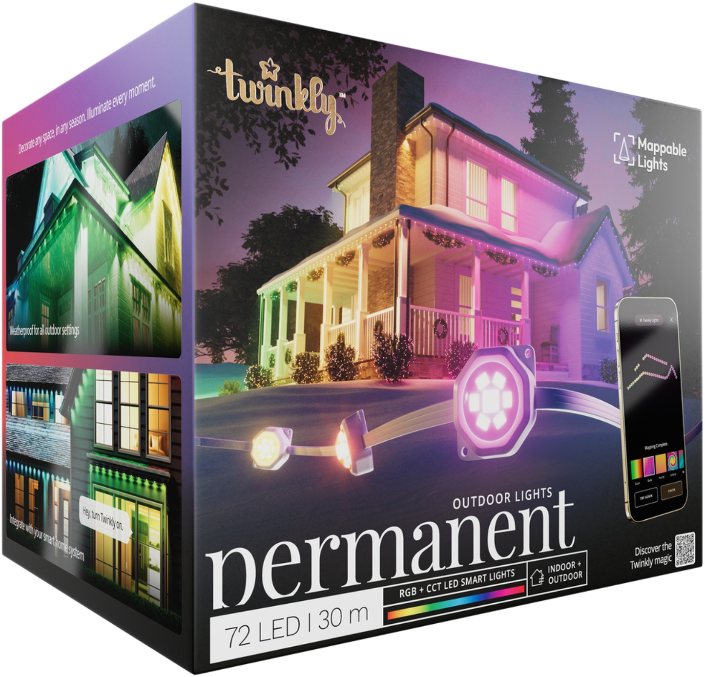 Гирлянда фигурная Twinkly Permanent Light RGB72 IP65 USB-C (TWPL072STP-TEU) - Фото 1