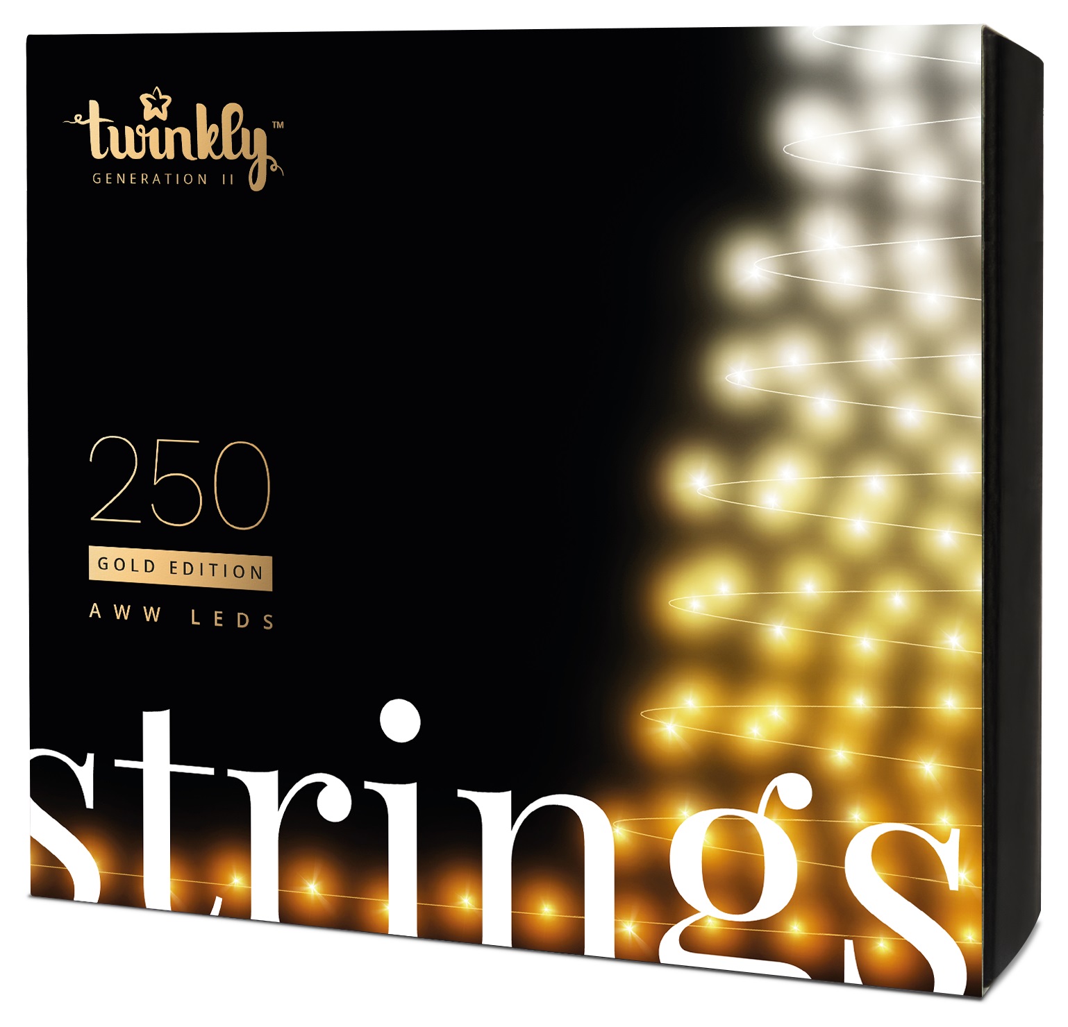 Гирлянда линейная Twinkly Smart LED Strings AWW 400, BT+WiFi, Gen II, IP44, черный (TWS400GOP-BEU) - Фото 1