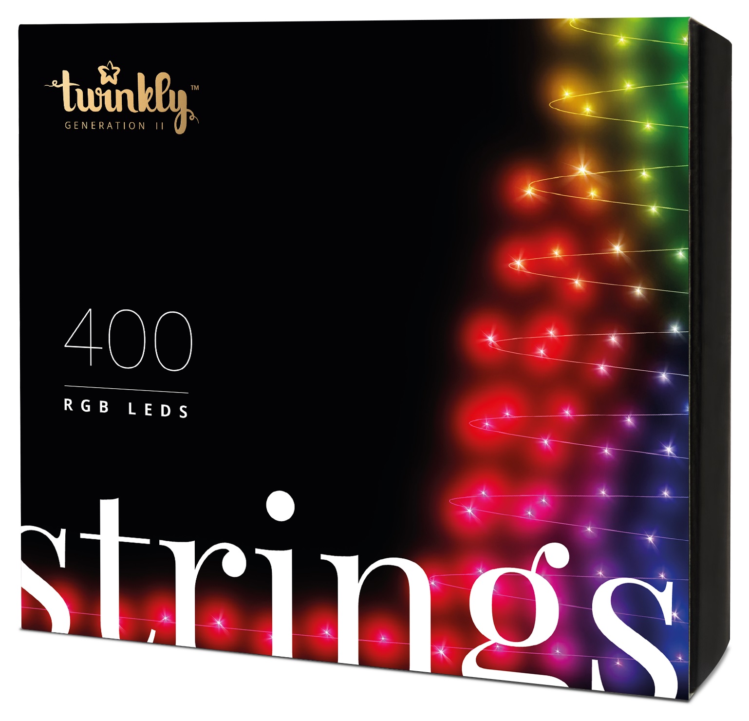 Гирлянда линейная Twinkly Smart LED Strings RGB 400, BT+WiFi, Gen II, IP44, черный (TWS400STP-BEU) - Фото 1