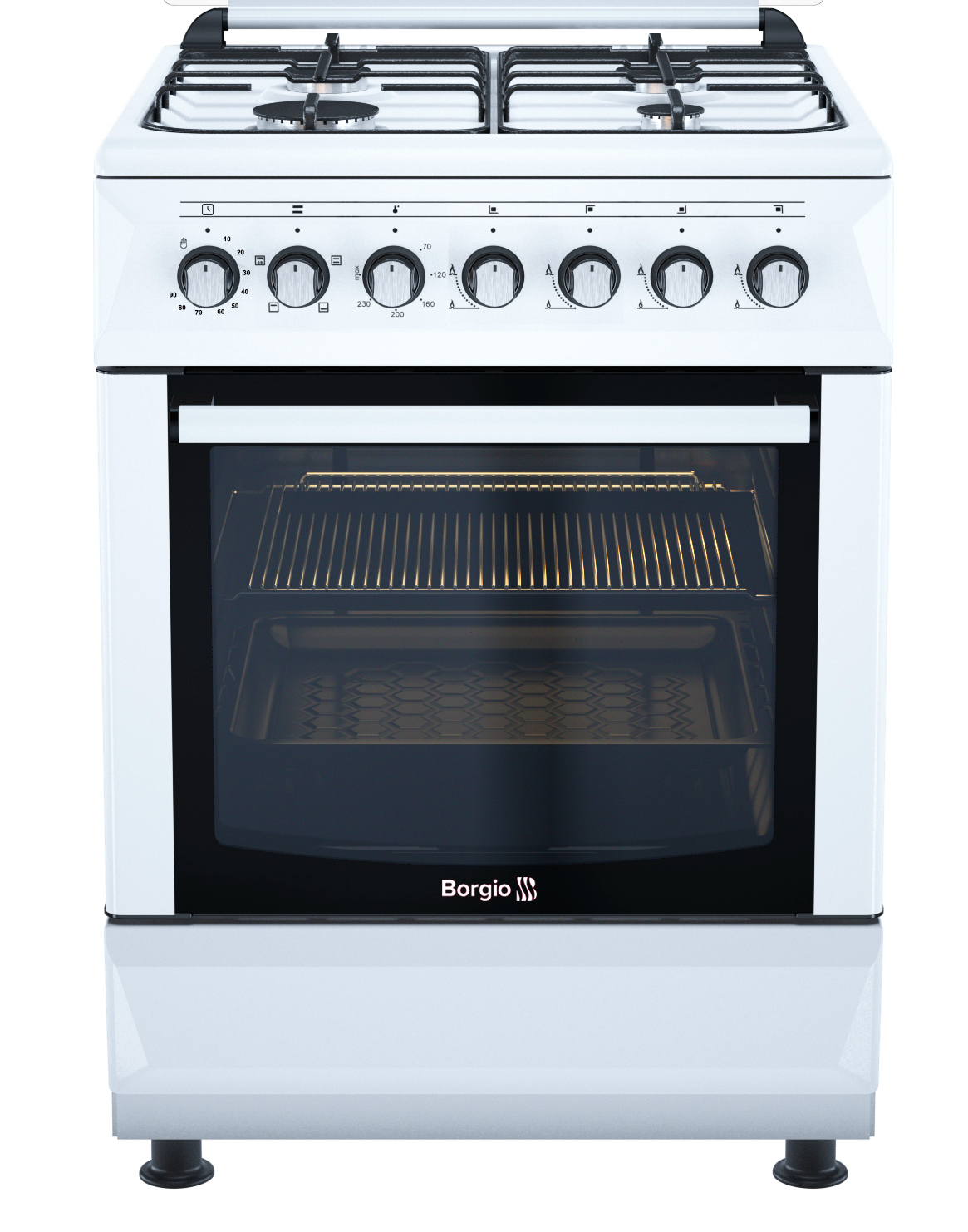 Плита газовая Borgio GE 640 W GCBLTF Cast Iron - Фото 1