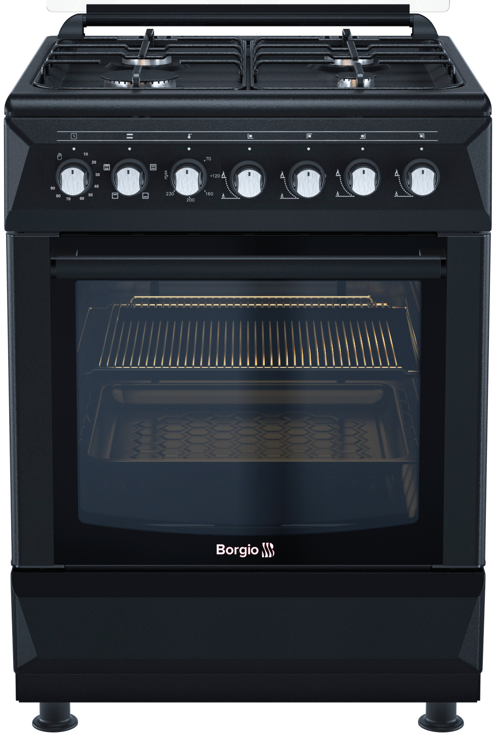 Плита газовая Borgio GE 640 BI GCBLTF Cast Iron - Фото 1