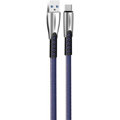 Кабель синхронизации данных Colorway USB 2.0 AM to Type-C 1.0m Zinc Alloy Blue (CW-CBUC012-BL) - Фото 1