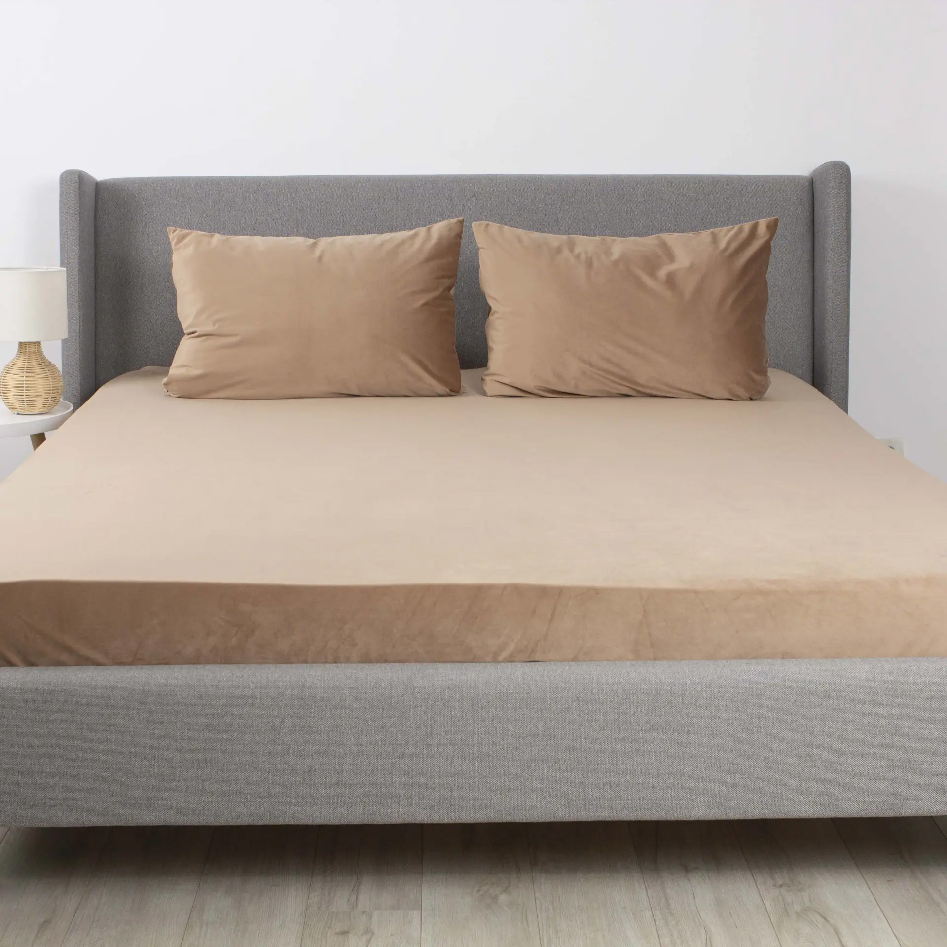 Простирадло полуторне ТЕП VELOUR з резинкою 160х200 см Капучіно (2-04756_33916) - Фото 1