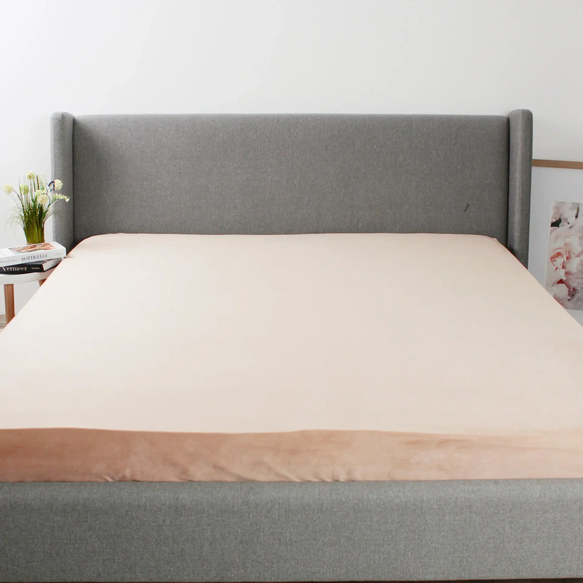 Простынь двуспальная ТЕП VELOUR 160х200 см Золотой беж (2-04756_35035) - Фото 1