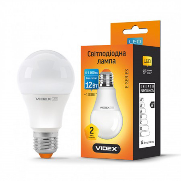 Лампочка светодиодная Videx A60e 12W E27 4100K 220V (23649) - Фото 1