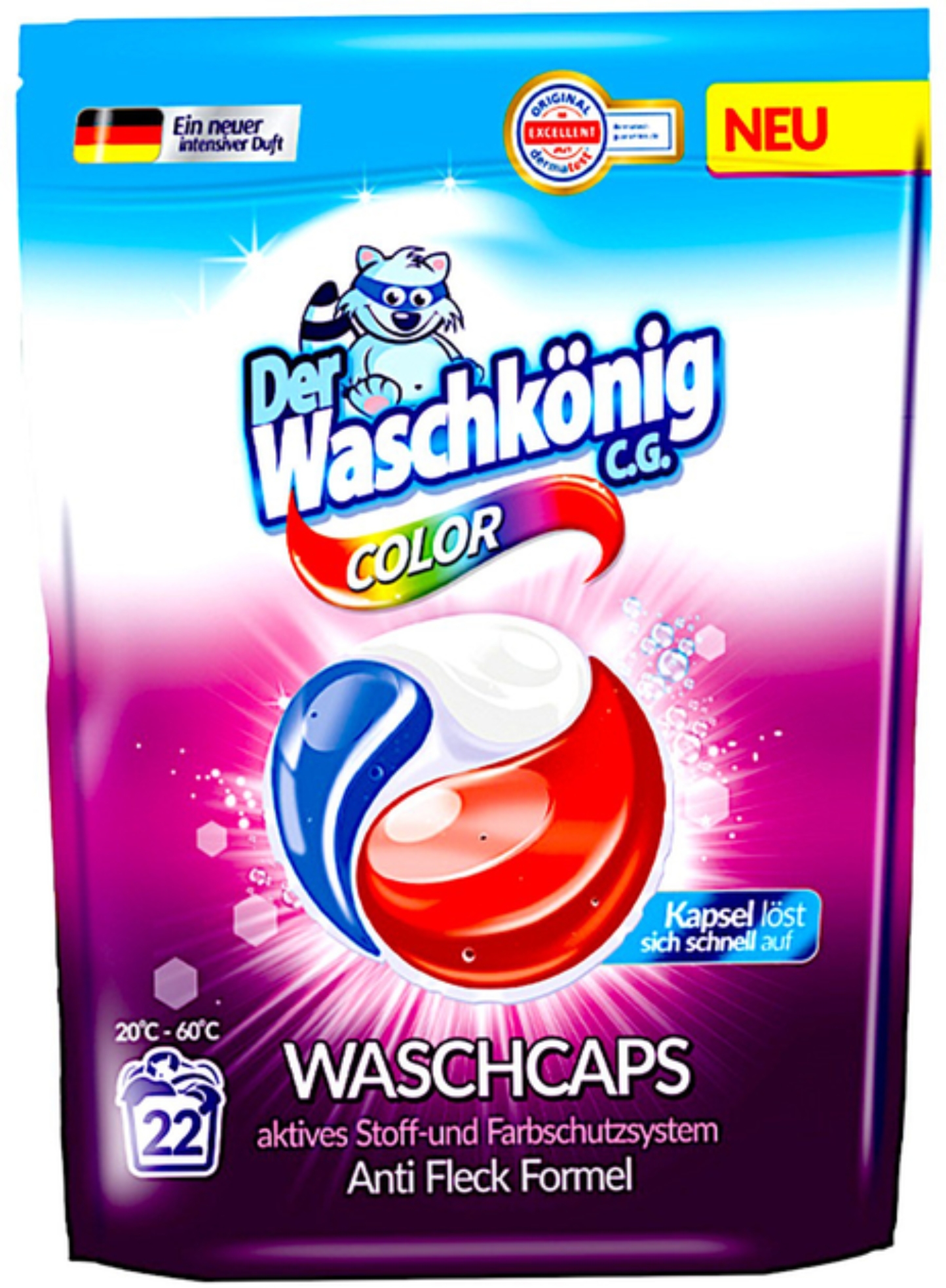 Капсулы для стирки Waschkonig Color 22 шт.x18 г (4260418933642) - Фото 1