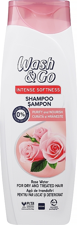 Шампунь женский Wash&Go с розовой водой для сухих и поврежденных волос 360 мл (8008970057231) - Фото 1