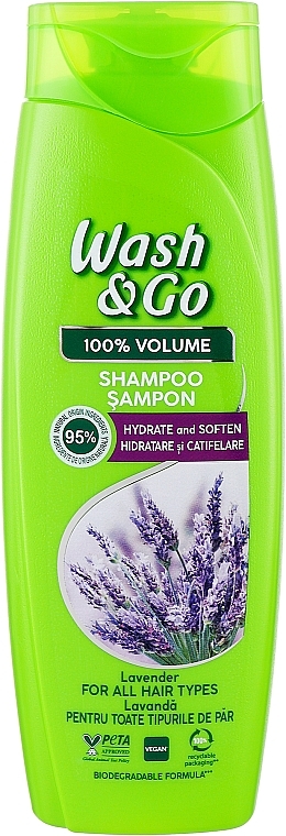 Шампунь женский Wash&Go с экстрактом лаванды для всех типов волос 360 мл (8008970056814) - Фото 1