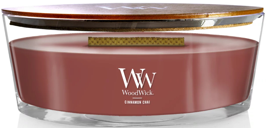 Свеча стекло Woodwick Ellipse Cinnamon Chai (Чай с корицей) 453г (76104E) - Фото 1