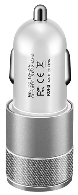 Автомобильное зарядное устройство XOKO 2 USB 2.1A CC-200  Black/White (CC-200-BKWH) - Фото 1