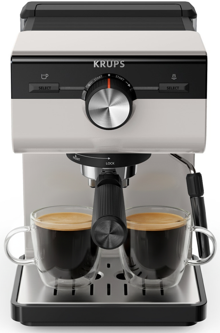Кофеварка рожковая Krups XP381B10 OPIO GREY - Фото 1