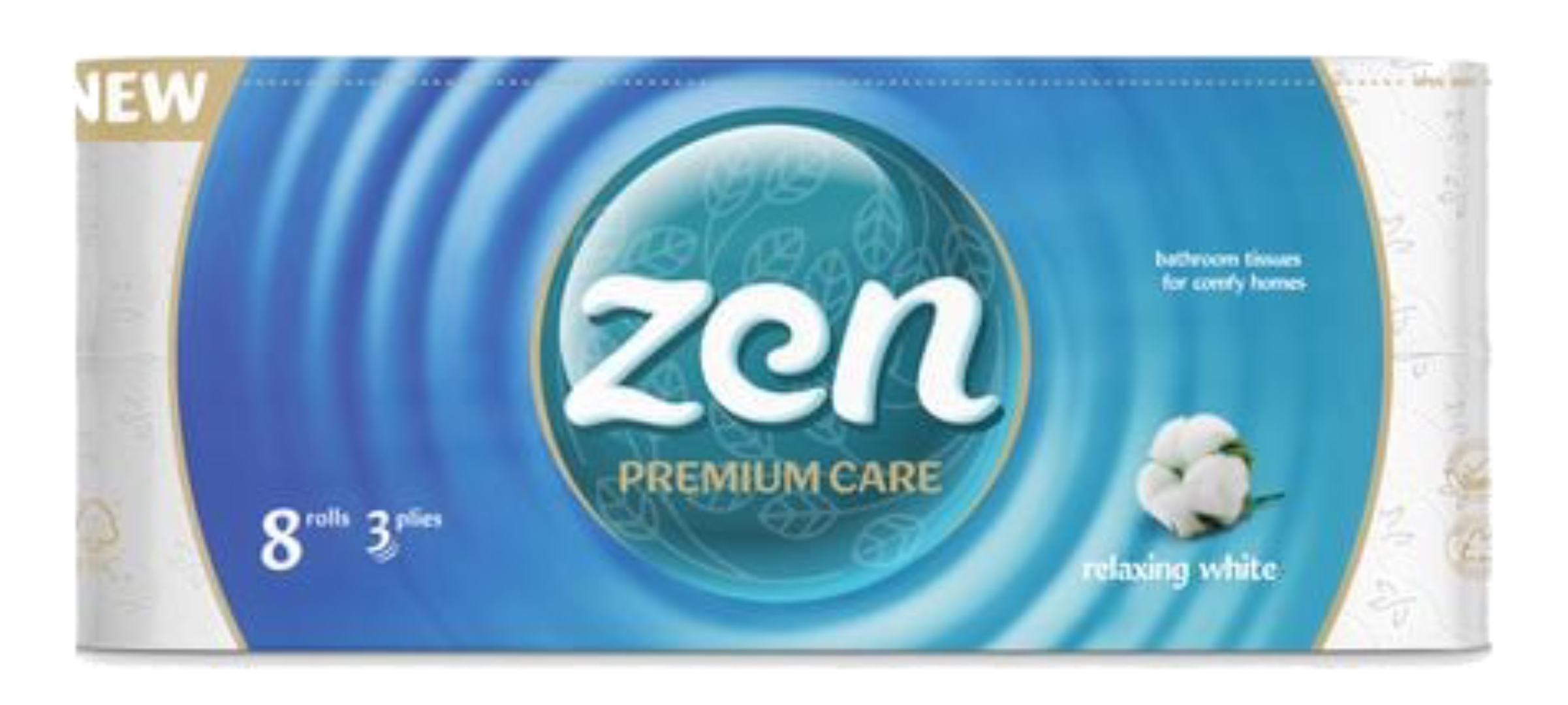 Туалетная бумага ZEN Premium 3 слоя, 8 длинных рул. по 18,9м - Фото 1