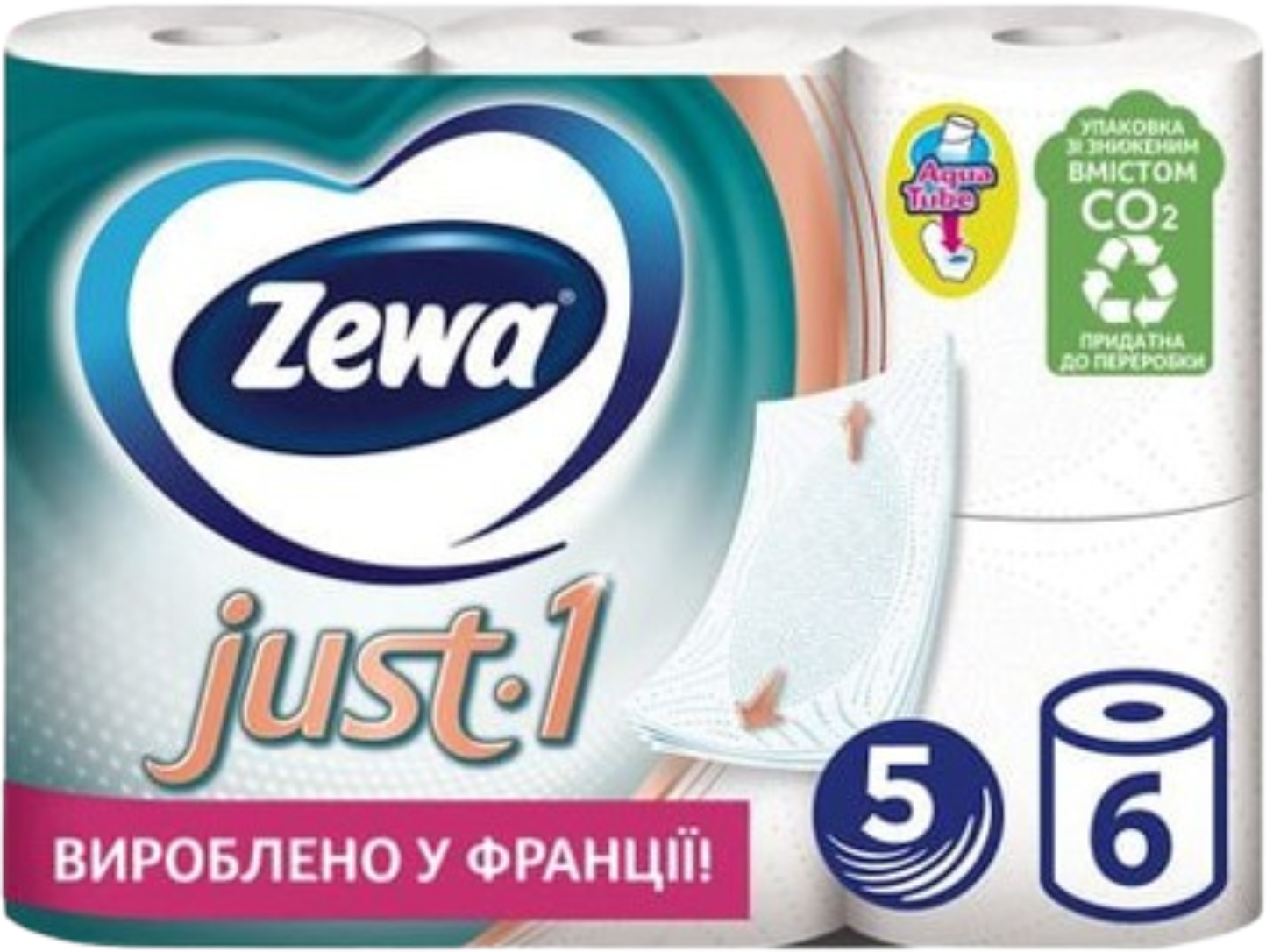 Туалетная бумага Zewa Just 1 белая 5 слоев 6 рулонов (7322541189314 ...
