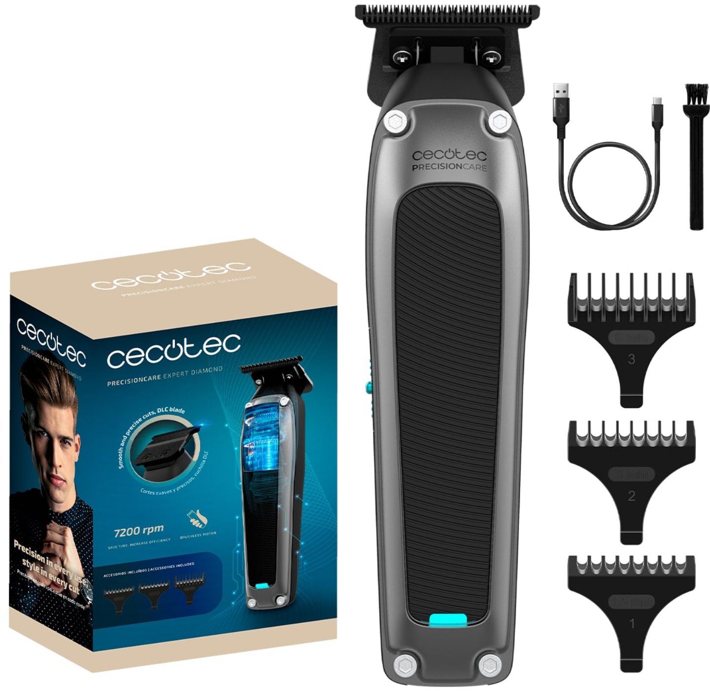 Машинка для стрижки волосся Cecotec PrecisionCare Expert Diamond (A01_EU01_104487) - Фото 1