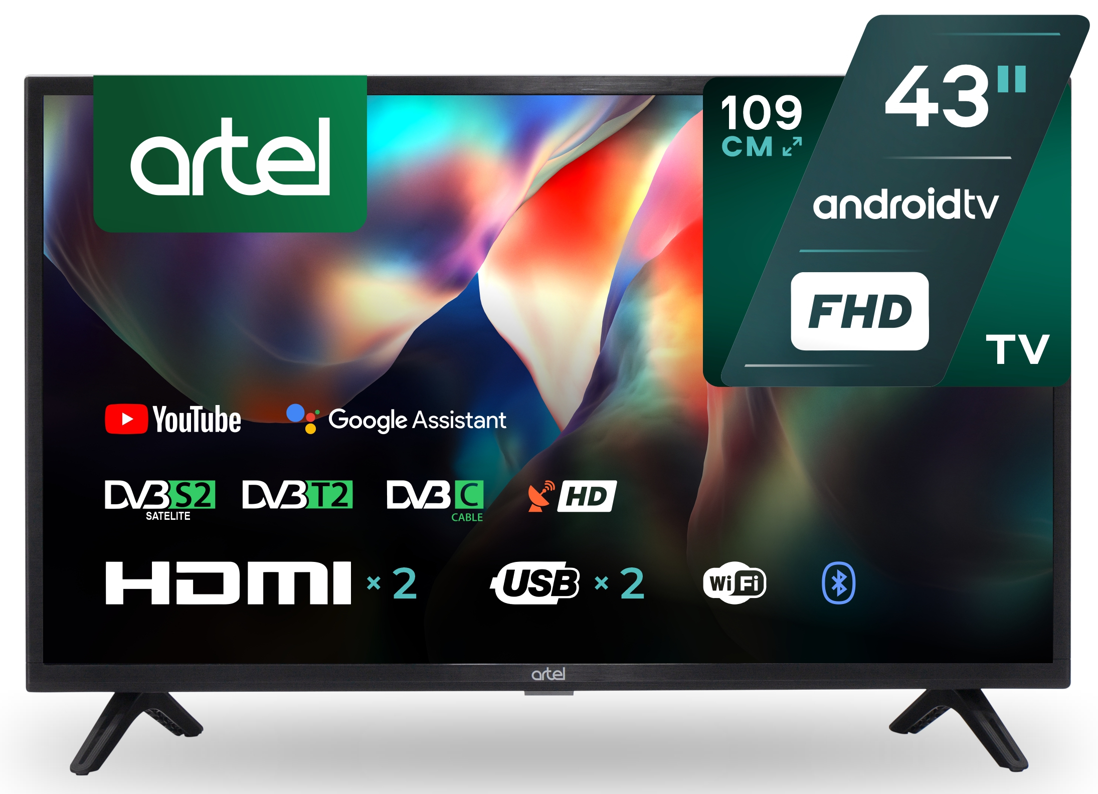 Телевизор ARTEL A43KH5500 Black - Фото 1