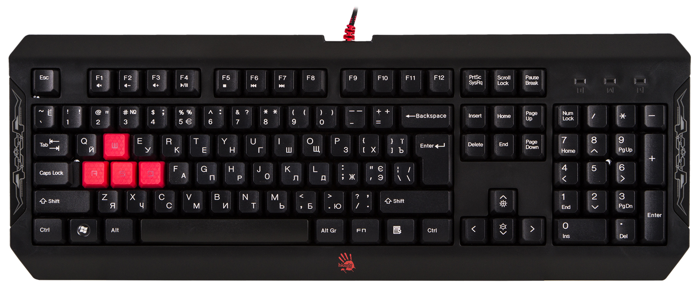Клавиатура проводная игровая Bloody Q100  (Black) - Фото 1