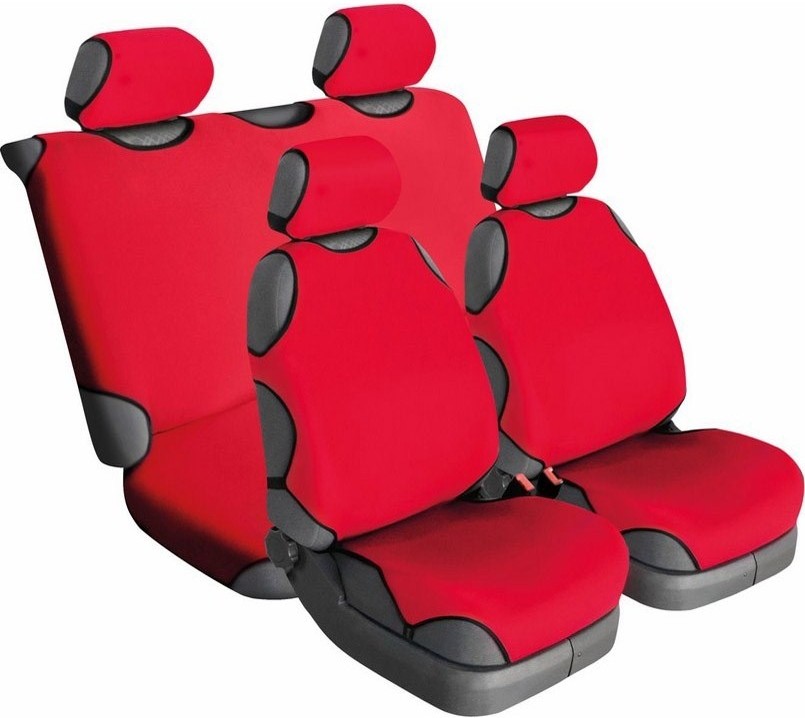Комплект накидок на сидіння автомобіля Beltex Delux червоний 4 шт. без підголовників (BX14610) - Фото 1