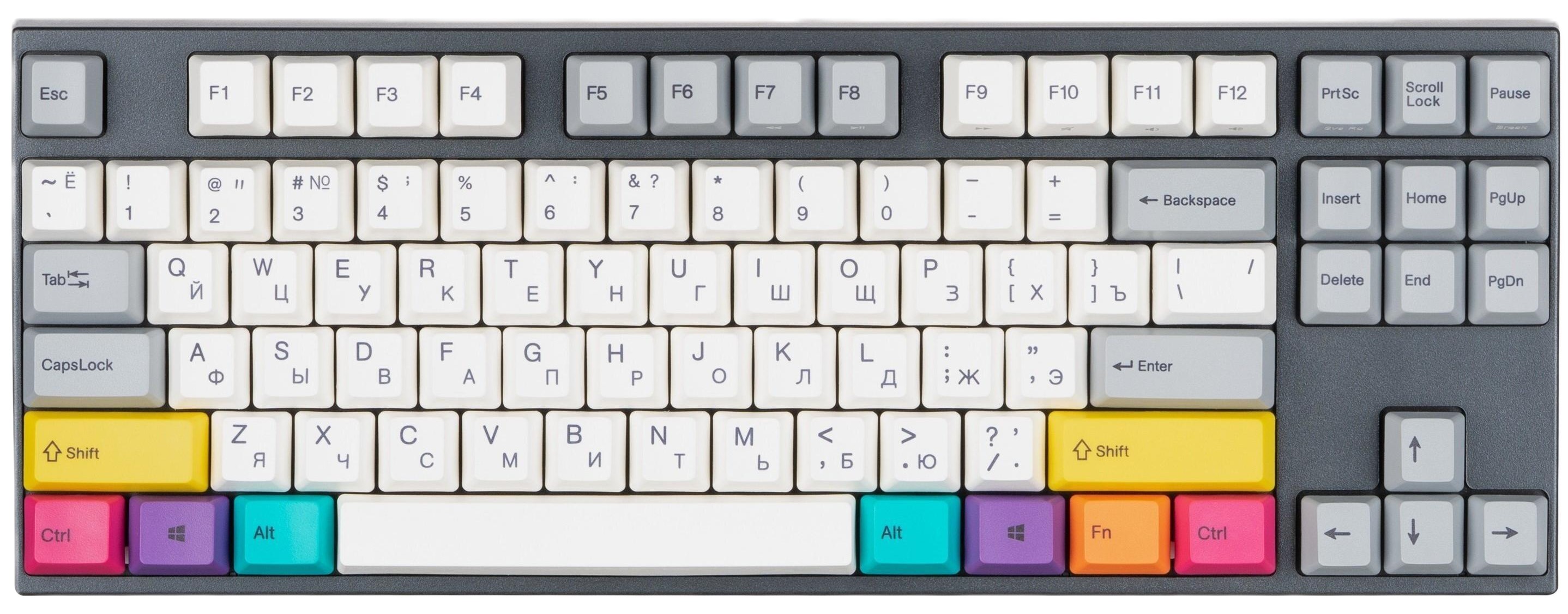 Клавіатура бездротова ігрова Varmilo APT87 CMYK, C-TK Red, WL/USB-A, White Led (A92A024D4A5A17A007) - Фото 1