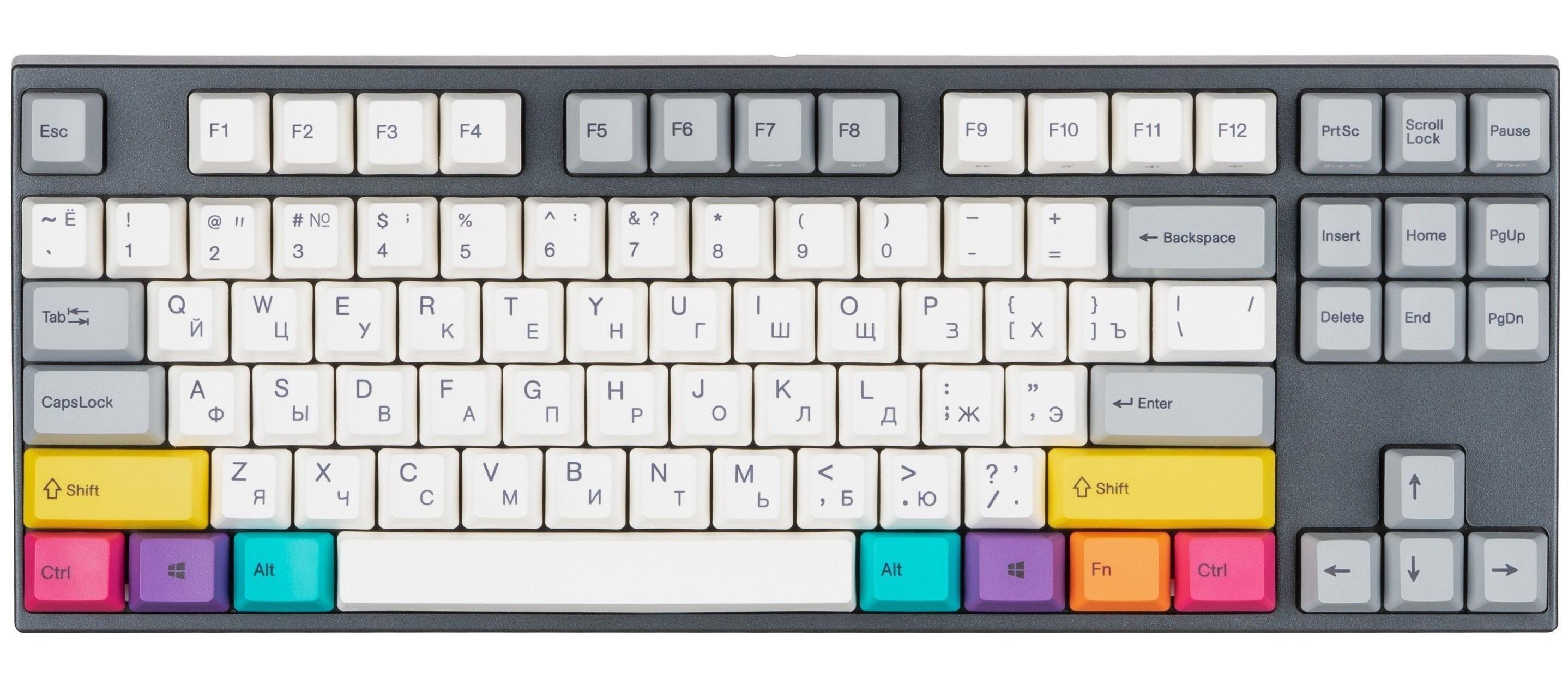 Клавиатура беспроводная игровая Varmilo APT87 CMYK, K-Prestige Silent, WL/USB-A, White Led (A92A024F8A5A17A007) - Фото 1