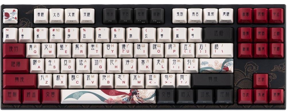 Клавіатура бездротова ігрова Varmilo APT87 Beijing Opera, G-Pro Yellow 2.0, WL/USB-A, White Led (A92A028E2A5A17A025) - Фото 1