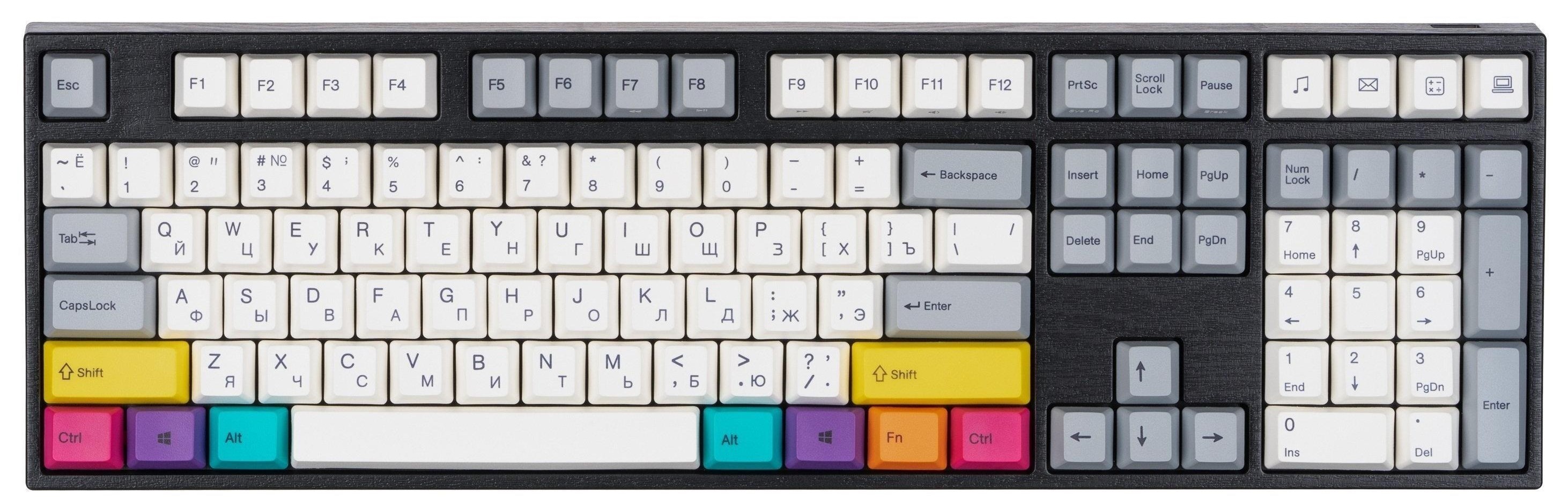 Клавіатура бездротова ігрова Varmilo APT108 CMYK, Daisy L, WL/USB-A, White Led (A93A024F9A5A17A007) - Фото 1