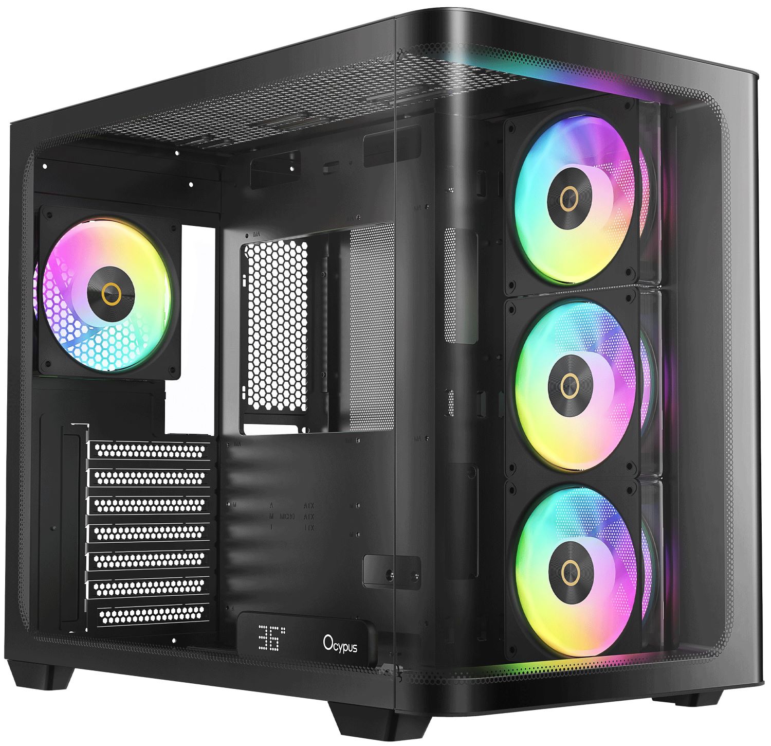 Корпус OCYPUS IOTA C70 BK CURVE ARGB DIGITAL (IOTA-C70-BKD400CD-GL) - Фото 1