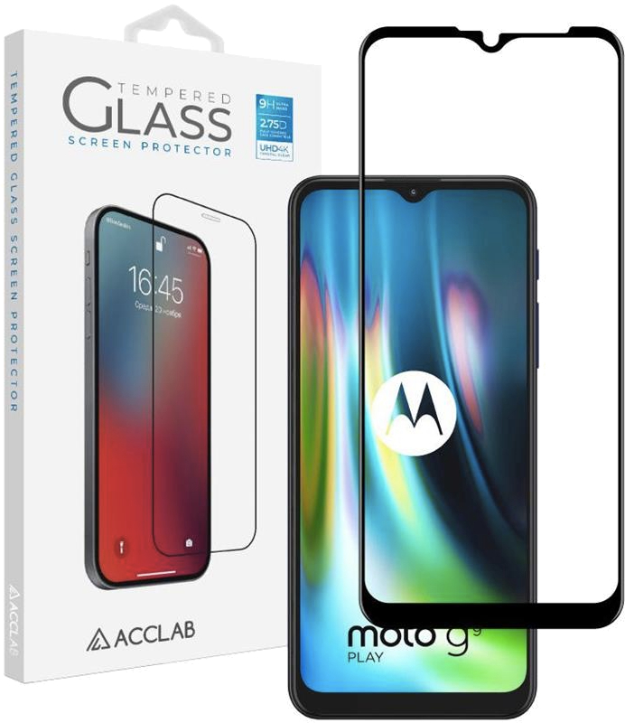 Защитное стекло для смартфона ACCLAB Full Glue for Motorola Moto G9 Play Black (1283126509032) - Фото 1