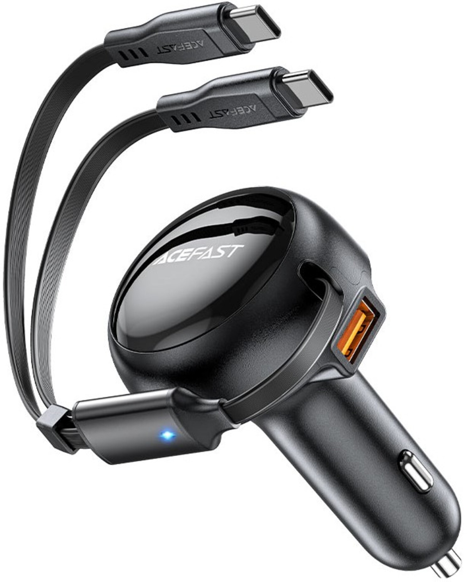 Автомобильное зарядное устройство AceFast 3xUSB 53W (2xUSB-C+USB-A) + cable USB-C 2in1 B13 (6974316282921) - Фото 1