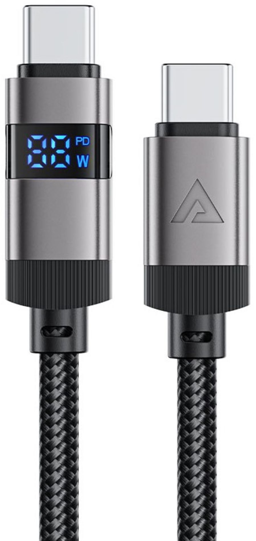 Кабель синхронизации данных AceFast USB 2.0 USB-C to USB-C, 1.2 м, 60W, 3.0A, digital display Black, C15-03 (6974316283720) - Фото 1